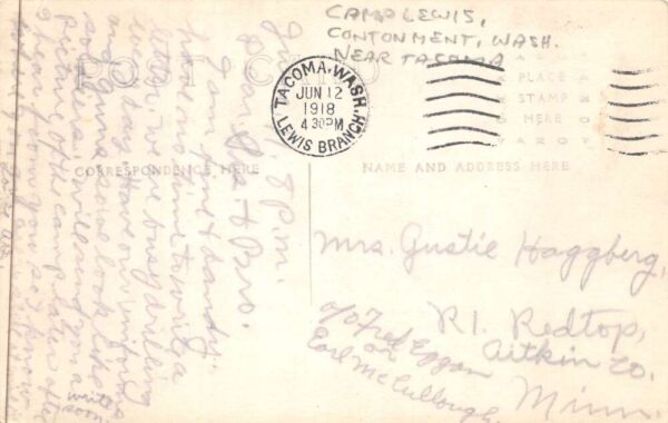 Camp Lewis American Lake Washington Digging Trenches Real Photo PC AA88569 - Image 2