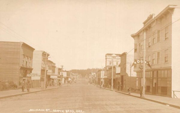 North Bend Oregon Main Street Real Photo Vintage Postcard AA88581