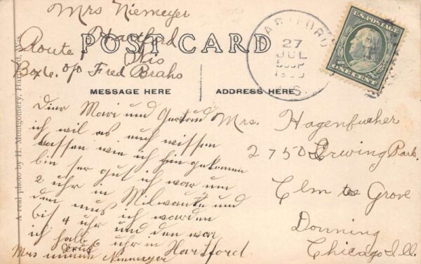 Hartford Wisconsin Main Street Real Photo Vintage Postcard AA88582 - Image 2