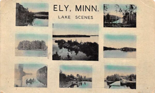 Ely Minnesota Lake Scenes Multiview Vintage Postcard AA88588