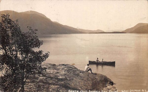 Lake George New York South from Sabbath Day Point Real Photo Postcard AA88591