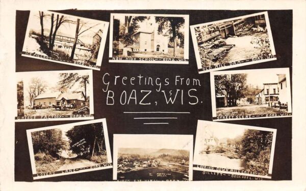 Boaz Wisconsin Multiview Greetings Real Photo Vintage Postcard AA88600