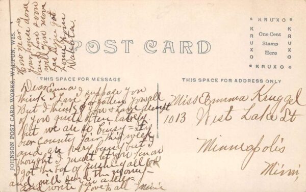 Horicon Wisconsin High School Real Photo Vintage Postcard AA88605 - Image 2