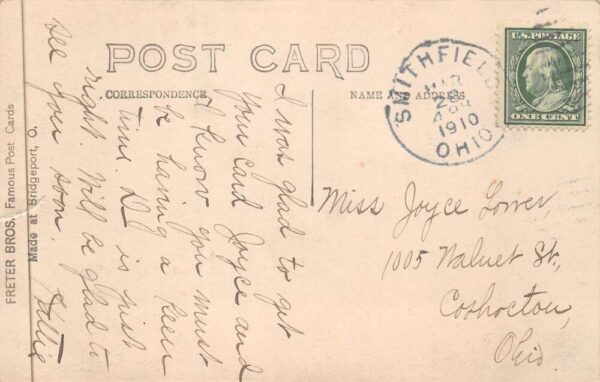 Smithfield Ohio Public School Real Photo Vintage Postcard AA88612 - Image 2