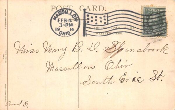 Valentine Greetings Flower Faces Pink Roses Nister Vintage Postcard AA88616 - Image 2