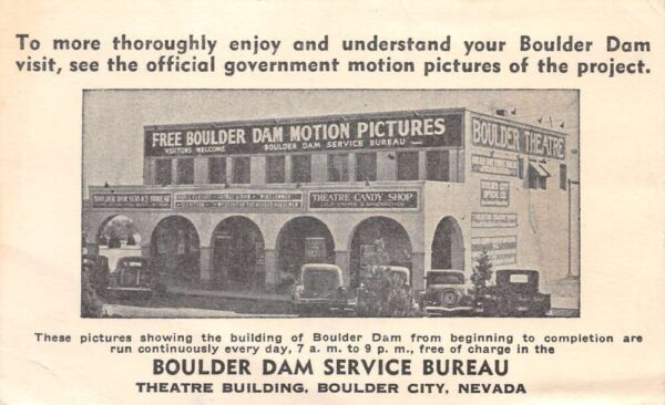 Boulder City Nevada Service Bureau Theatre Building Vintage Non PC AA88637