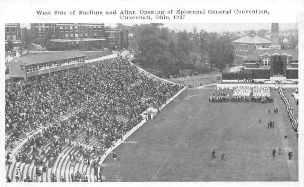 Cincinnati Ohio Stadium Opening Episcopal Convention 1937 Postcard AA88646
