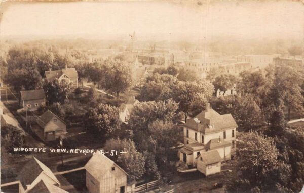 Nevada Iowa Birds Eye View Real Photo Vintage Postcard AA88654