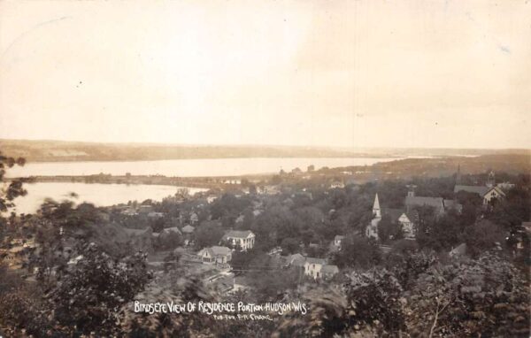 Herman Wisconsin Residence Section Birds Eye View Real Photo Postcard AA88673
