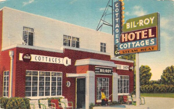 West Memphis Arkansas Bil-Roy Hotel and Cottages Coke Sign Postcard AA88783