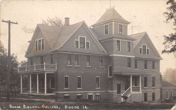 Boone Iowa Boone Biblical College Real Photo Vintage Postcard AA88787