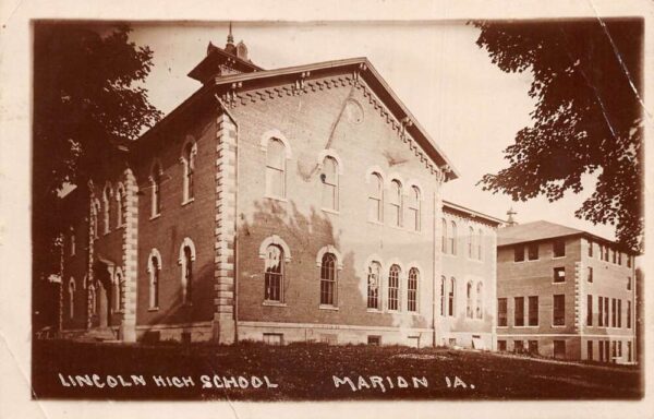 Marion Iowa Lincoln High School Real Photo Vintage Postcard AA88789