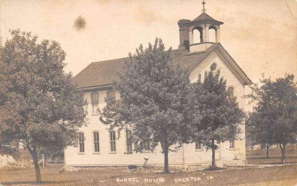Chester Iowa School House Real Photo Vintage Postcard AA88791