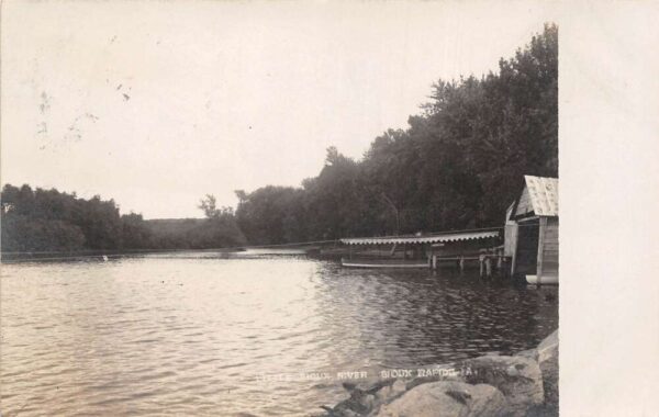 Sioux Rapids Iowa Little Sioux River Real Photo Vintage Postcard AA88792