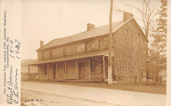 Laughlintown Pennsylvania Old Compass Inn Real Photo Vintage Postcard AA88798