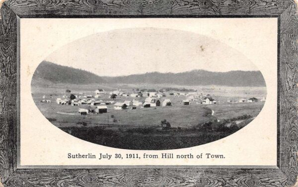 Sutherlin Oregon Birds Eye View from Hill Vintage Postcard AA88799
