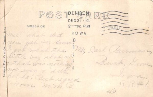 Denison Iowa Post Office Real Photo Vintage Postcard AA88800 - Image 2