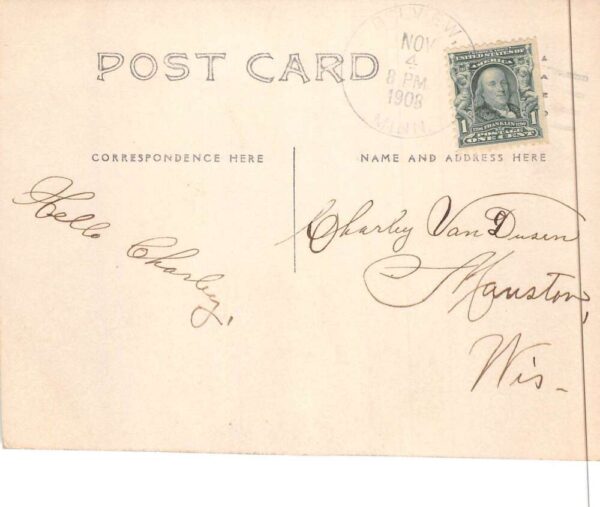 Belview Minnesota Main Street Real Photo Vintage Postcard AA88814 - Image 2