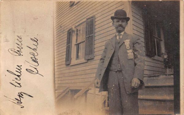 Hoboken New Jersey IOOF Member with Medal Badge Real Photo Postcard AA88816