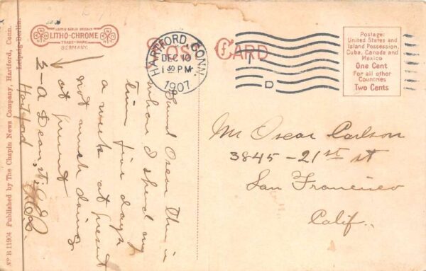 Hartford Connecticut Colt Patent Fire Arms Co Factory Vintage Postcard AA88831 - Image 2
