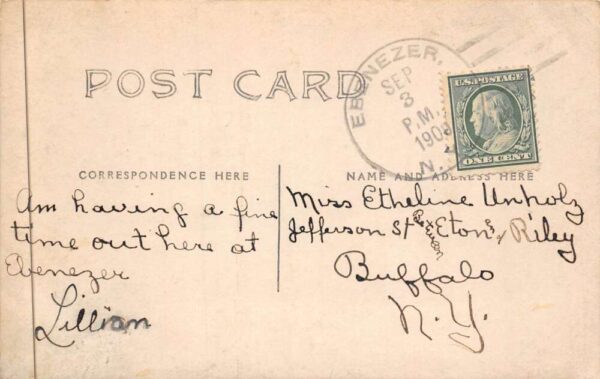 Ebenezer New York School House Real Photo Vintage Postcard AA88835 - Image 2