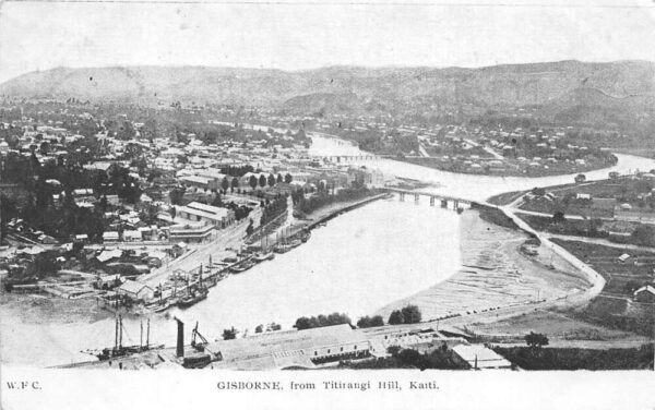 Gisborne New Zealand Birds Eye View from Titirangi Hill Kaiti Postcard AA88842