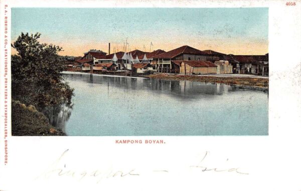 Singapore Kampong Boyan Rochor River Vintage Postcard AA88857