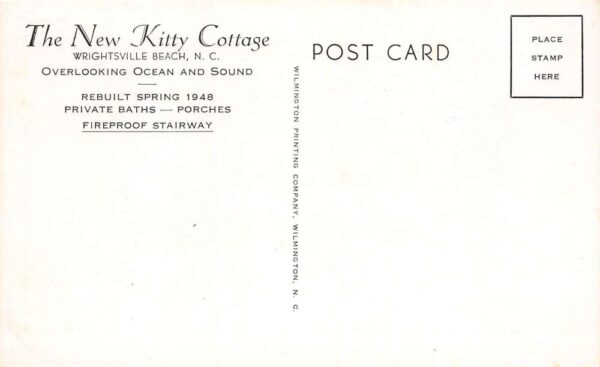 Wrightsville Beach North Carolina The New Kitty Cottage, Vintage PC U20753 - Image 2