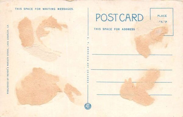 Lake Charles Louisiana The Docks, White Border, Vintage Postcard U20778 - Image 2