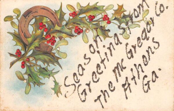 Athens Georgia "Seasons Greetings From The McGregor Co.", Vintage PC U20779