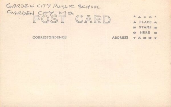 Garden City Missouri Garden City Public School, Real Photo, Vintage PC U20788 - Image 2