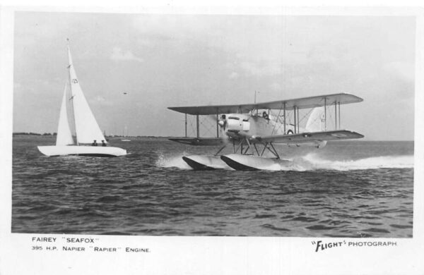 Fairey Seafox Seaplane Napier Airplane Real Photo Vintage Postcard AA88882