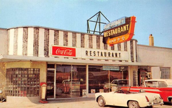 Tilbury Ontario Canada Blue Bonnet Restaurant Coke Sign Vintage Postcard AA88905