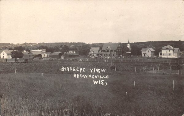Brownsville Wisconsin Bird's Eye View Of Town, Real Photo, Vintage PC U20866