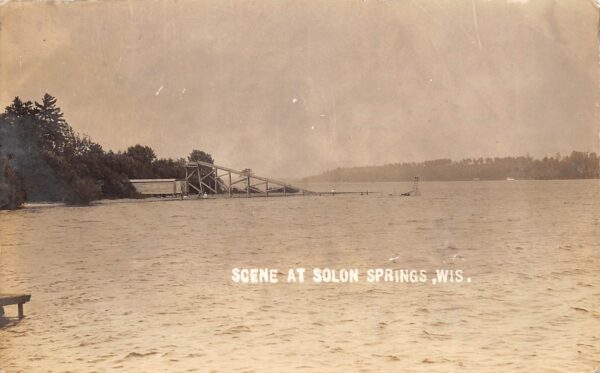 Solon Springs Wisconsin Water Scene, Real Photo, Vintage Postcard U20871