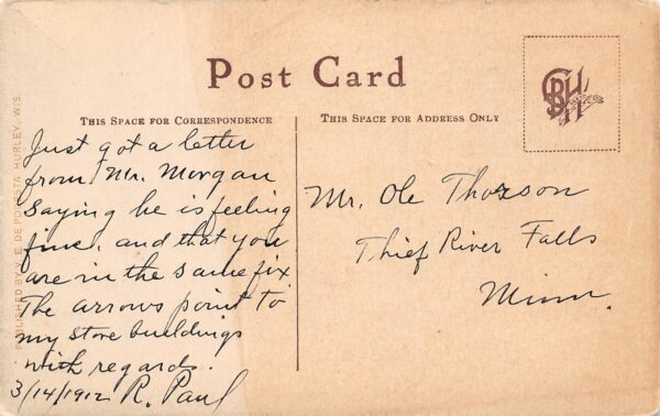 Hurley Wisconsin Silver St., West From 2nd Ave., Vintage Postcard U20904 - Image 2