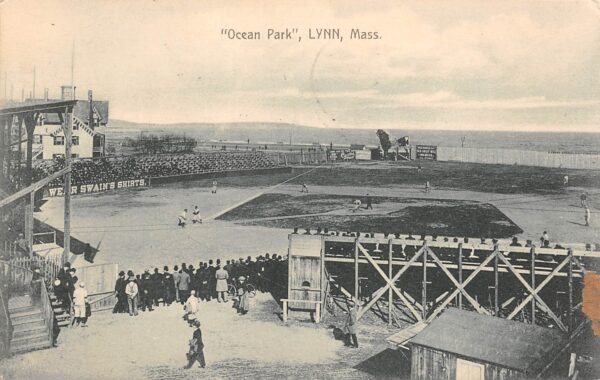 Lynn Massachusetts Ocean Park, B/W Lithograph, Vintage Postcard U20913
