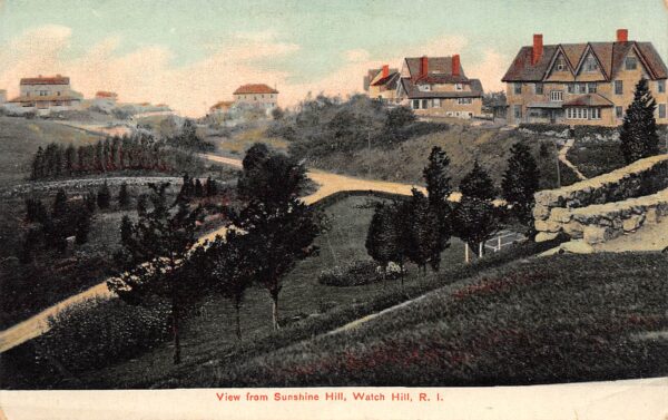 Watch Hill Rhode Island View From Sunshine Hill, Color Lithograph, PC U20917