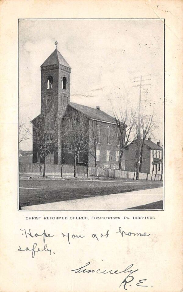 Elizabethtown Pennsylvania Christ Reformed Church, Undivided Back, PC U20924