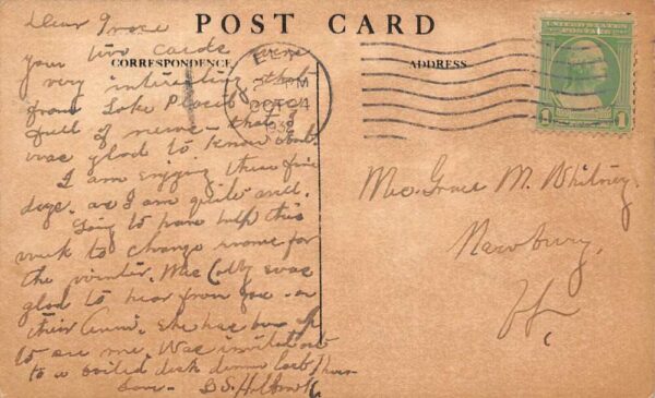 Plymouth Vermont Post Office, B/W Lithograph, Vintage Postcard U20948 - Image 2