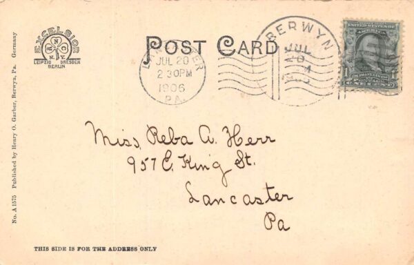 Radnor Pennsylvania Old St. David's Church, Undivided Back, Vintage PC U20965 - Image 2