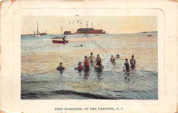 New York New York Fort Hamilton, On The Narrows, Vintage Postcard U20981