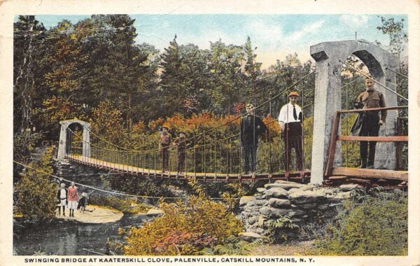 Palenville New York Swinging Bridge At Kaaterskill Clove, Vintage PC U20983