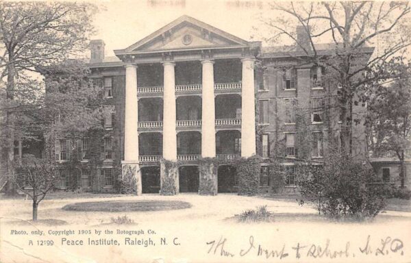 Raleigh North Carolina Peace Institute, Rotograph Co., Vintage Postcard U20985