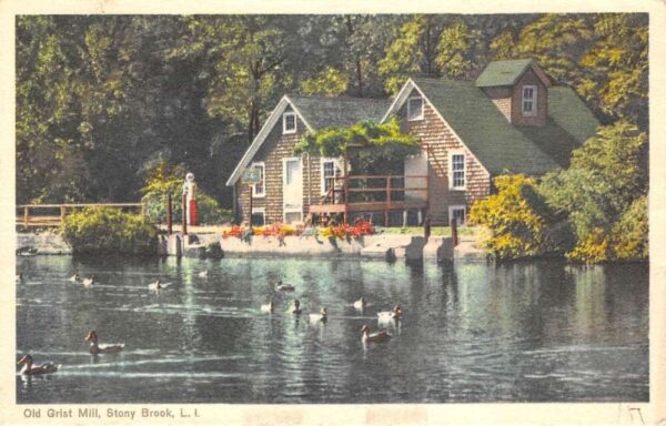 Long Island New York Old Grist Mill, Stony Brook, Vintage Postcard U21001