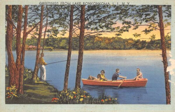 Long Island New York Greetings From Lake Ronkonkoma, Color Linen, PC U21014
