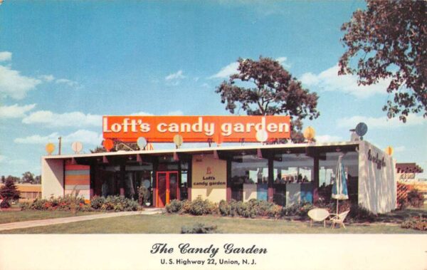 Union New Jersey Loft's Candy Garden, Chrome, Vintage Postcard U21028