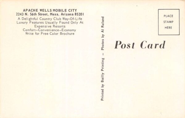 Mesa Arizona Apache Wells Mobile City, Multi-View Chrome, Vintage PC U21031 - Image 2