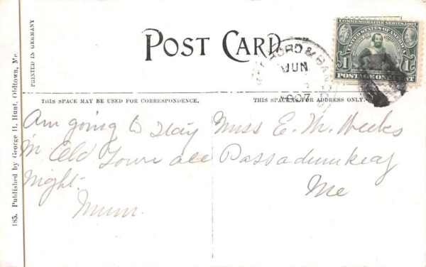 Oldtown Maine Home of Penobscot Indians Scenic View Vintage Postcard AA88996 - Image 2