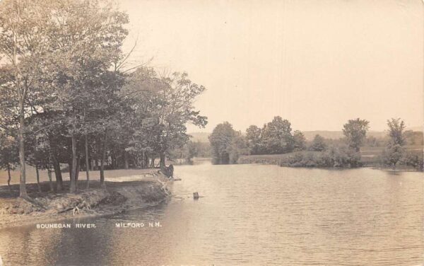 Milford New Hampshire Souhegan River Real Photo Vintage Postcard AA88998